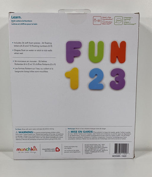 secondhand Munchkin Bath Letters and Numbers