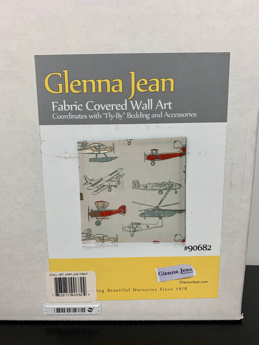 used Glenna Jean Fabric Covered Wall Art - Airplane Print