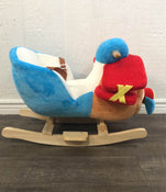 used Qaba Kids Plush Ride On Rocking Horse Airplane Chair With Nursery Rhyme Sounds