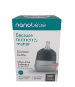 used Nanobébé Flexy Silicone Baby Bottle, 5oz, Grey