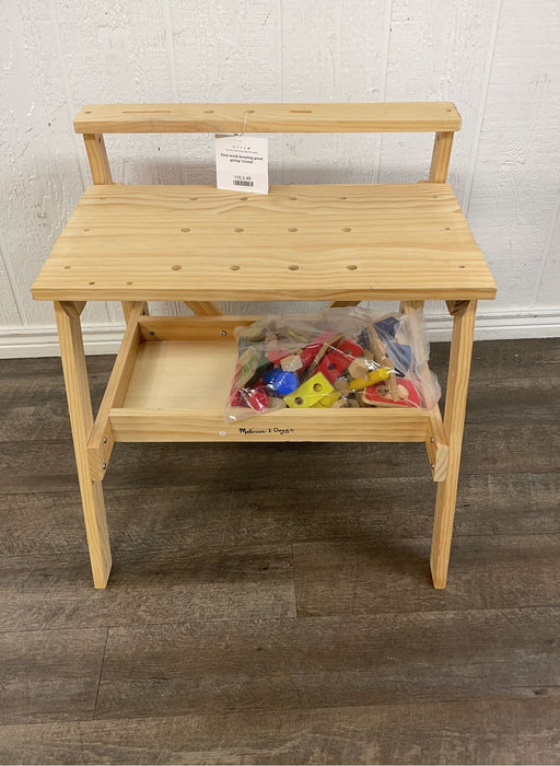 used Melissa & Doug Solid Wood Project Workbench Play Building Set
