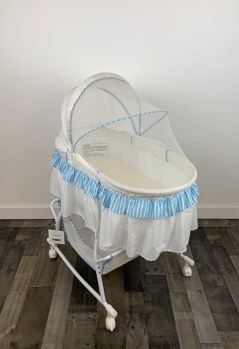 Shop Dream On Me Portable 2-in-1 Bassinet, Blue & White Stripes at GoodBuy Gear