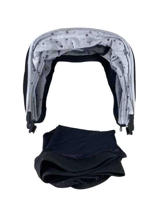 used Mockingbird Extendable Canopy with Sunshade, Black, Watercolor Drops