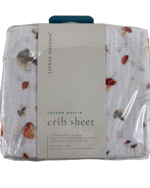 Shop Little Unicorn Cotton Muslin Fitted Crib Sheet, Mushrooms at GoodBuy Gear