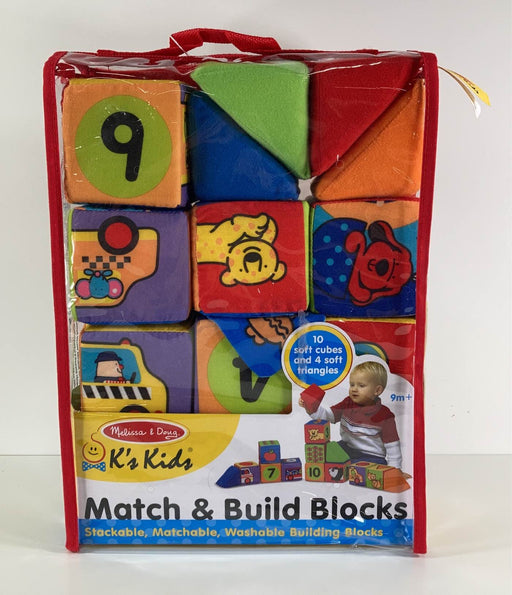 used Melissa & Doug K’s Kids Match & Build Soft Blocks