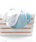 used Carter's Burp Burp Cloth Set 4pk, -white/blue