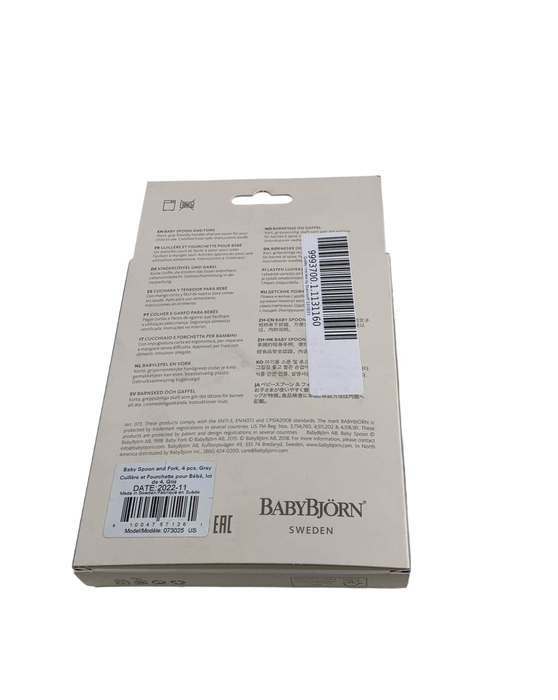 secondhand BabyBjorn Baby Spoon And Fork 4 Count, Grey
