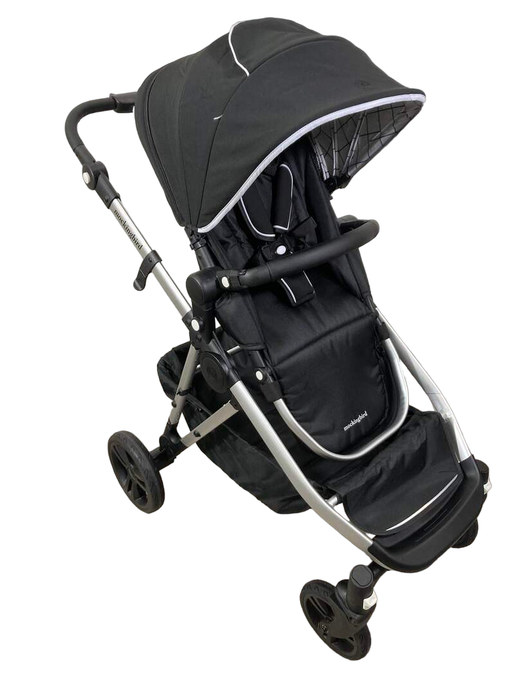 used Mockingbird Single to Double Stroller, 2022, Silver with Black Leather, Windowpane, Black