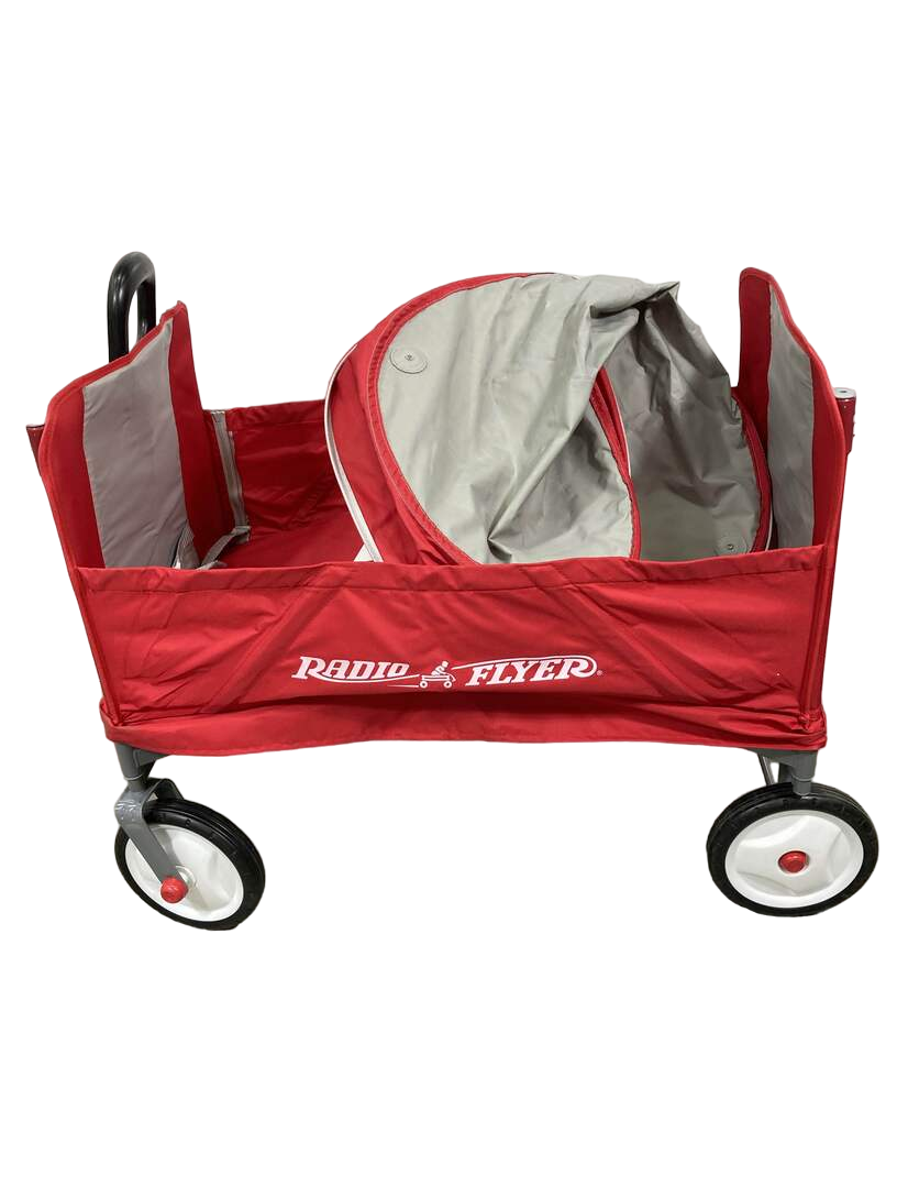 Radio Flyer 3-in-1 EZ Fold Wagon with Canopy, Red