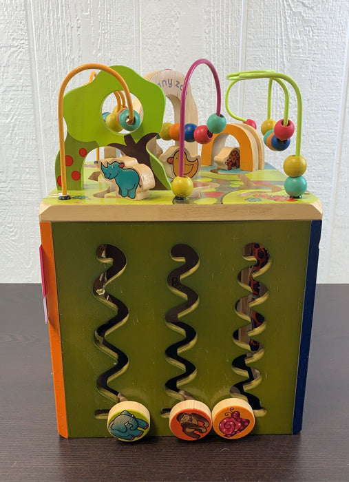 used B. toys Zany Zoo Wooden Activity Cube