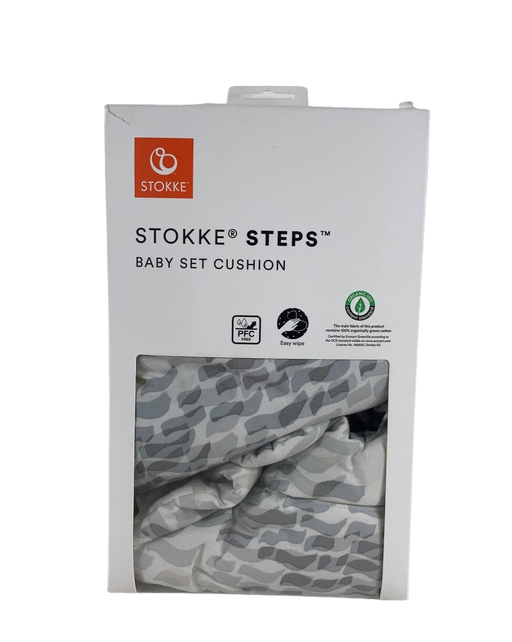 used Stokke Steps Baby Set Cushion, Waves Grey