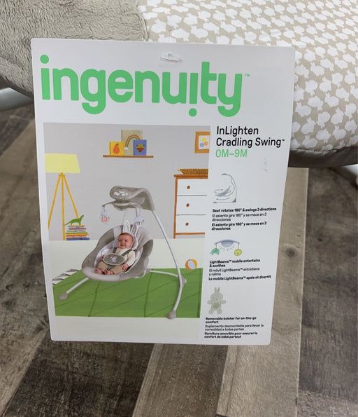 secondhand Ingenuity InLighten Cradling Swing, - Grey