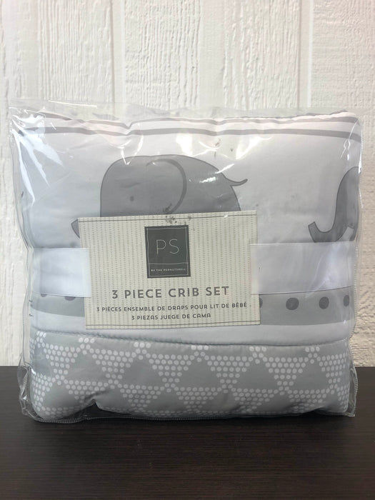 used PS by the Peanutshell 3 Piece Crib Bedding Set, Elephant Walk