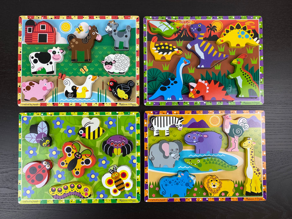 BUNDLE Melissa & Doug Wooden Puzzles, Set of 4