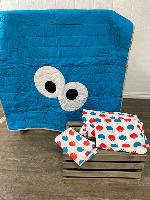 Land Of Nod Sesame Street All Eyes Cookie Monster Crib Bedding