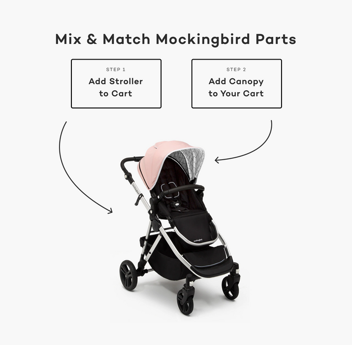 Mockingbird Single to Double Stroller, 2020, Silver with Penny Leather