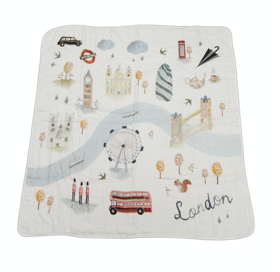 LouLou Lollipop Deluxe Muslin Baby Quilt, London