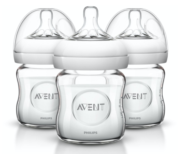 Philips Avent Natural Glass Bottles,4 once, 3 Pack