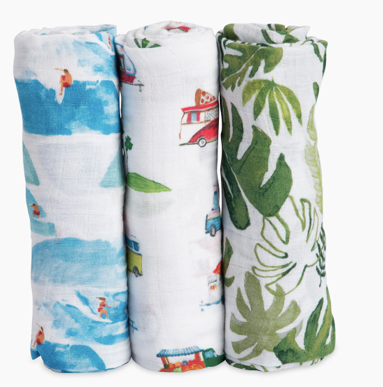 Little Unicorn Cotton Muslin Swaddles 3 Pack, Summer Vibe