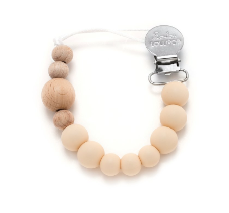 Shop LouLou Lollipop Pacifier Clip, Block Beige at GoodBuy Gear