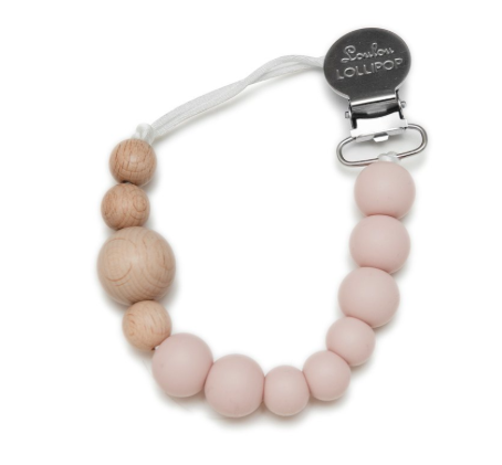 Shop LouLou Lollipop Pacifier Clip, Dusty Rose at GoodBuy Gear