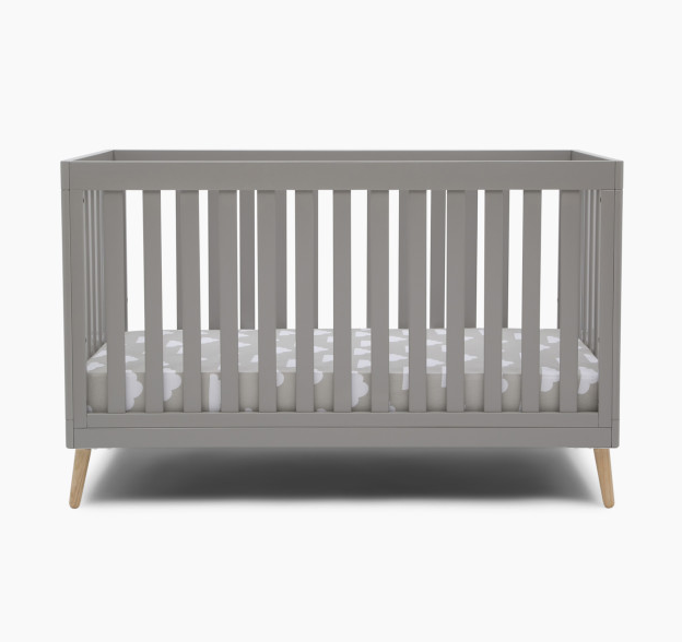 Delta Children Essex 4in1 Convertible Baby Crib, Gray with Natural L