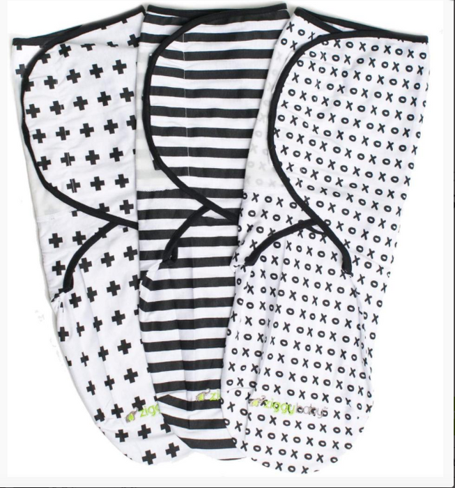 Ziggy Baby Swaddle and Wrap, 3 pack, Small