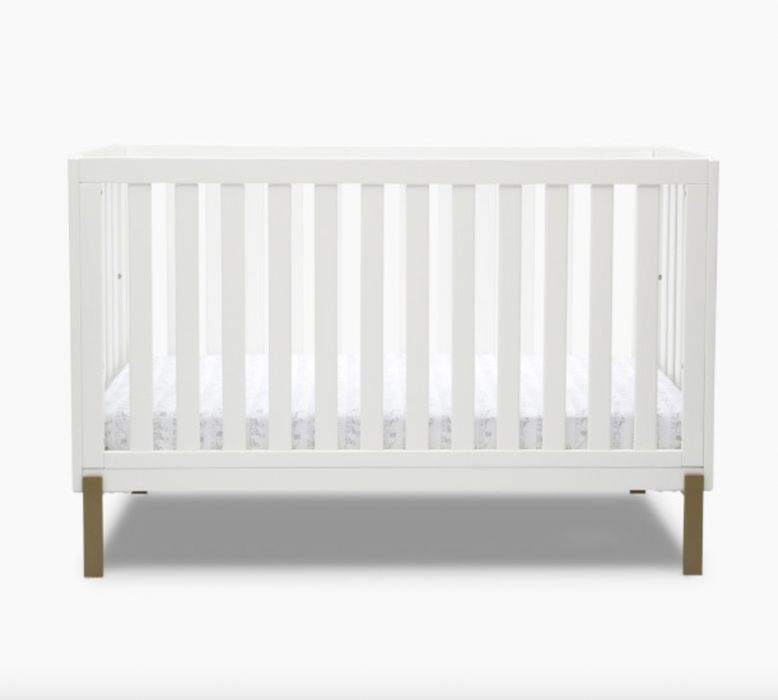 Delta Children Hendrix 4 In 1 Crib, Bianca White With Melted Bronze