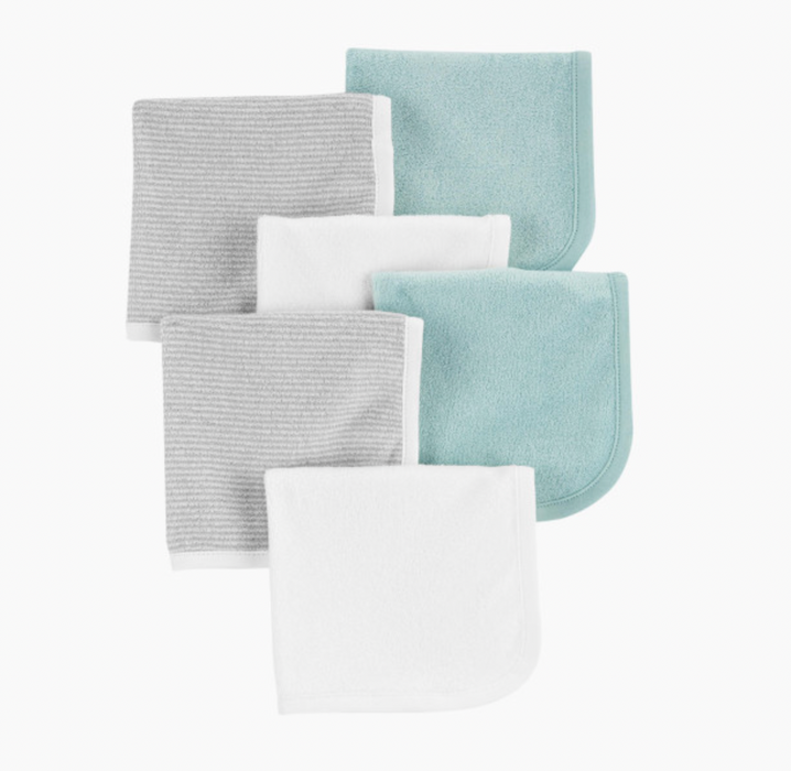 Carter's Washcloth, 6 Pack, Mint