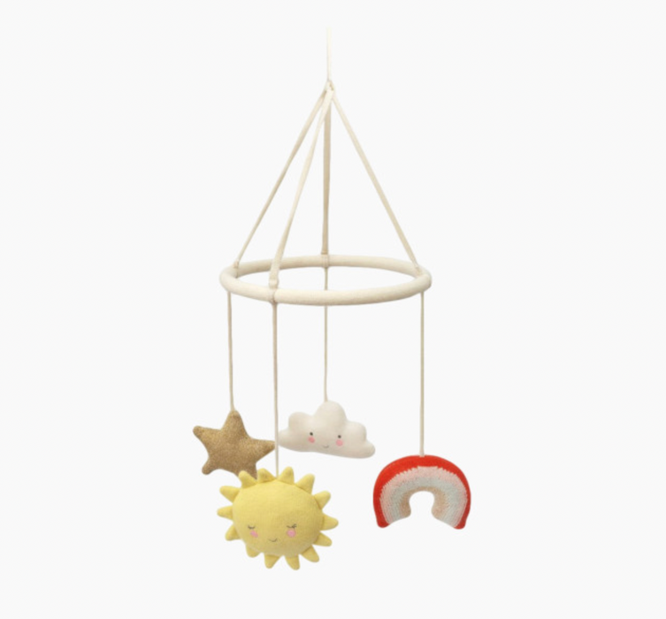 Meri Meri Organic Cotton Baby Mobile, Happy Weather