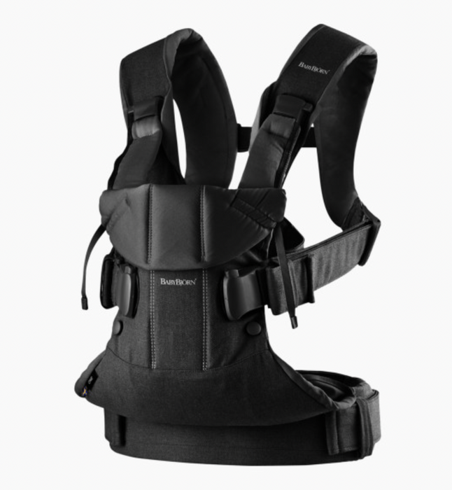 BabyBjorn Baby Carrier One, Black Woven Mix