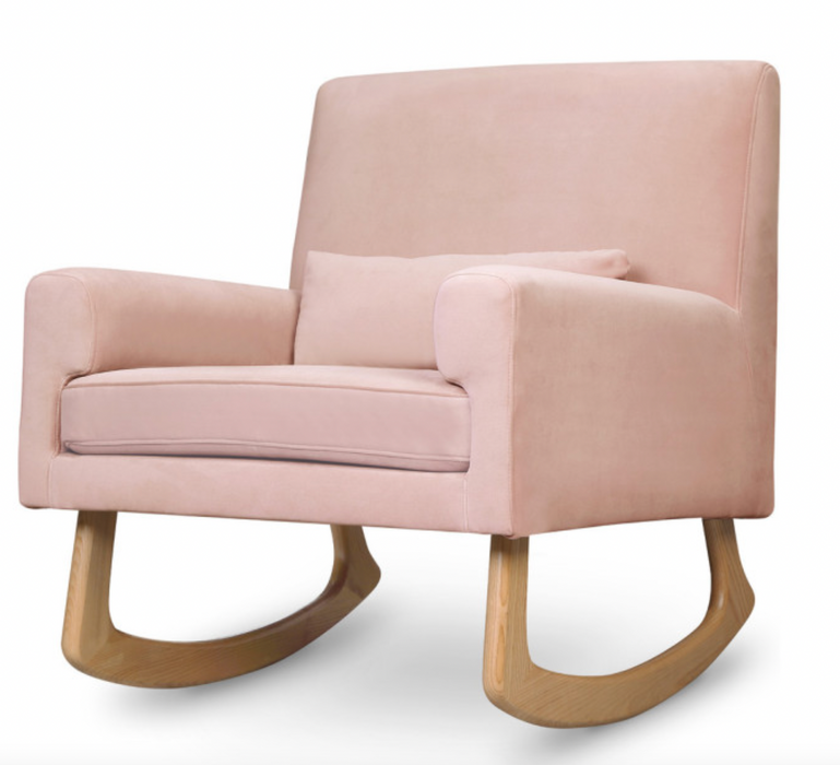 Nursery Works Sleepytime Rocker, Blush Velvet With Light Legs