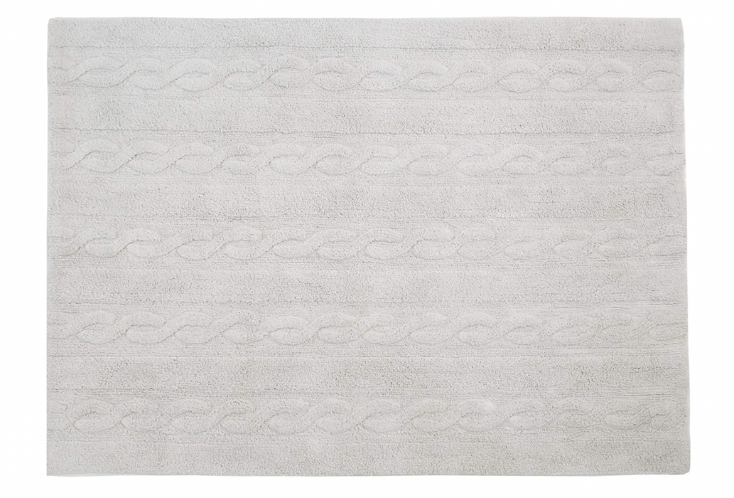 Shop Lorena Canals Braids 4’ x 5’ 3” Washable Rug, Pearl Grey at GoodBuy Gear