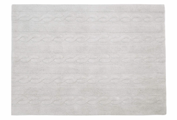 Shop Lorena Canals Braids 4’ x 5’ 3” Washable Rug, Pearl Grey at GoodBuy Gear