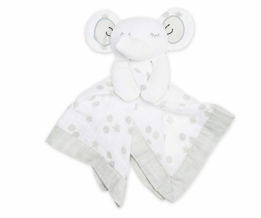 Lulujo Baby Security Lovie Blankets, Muslin Elephant