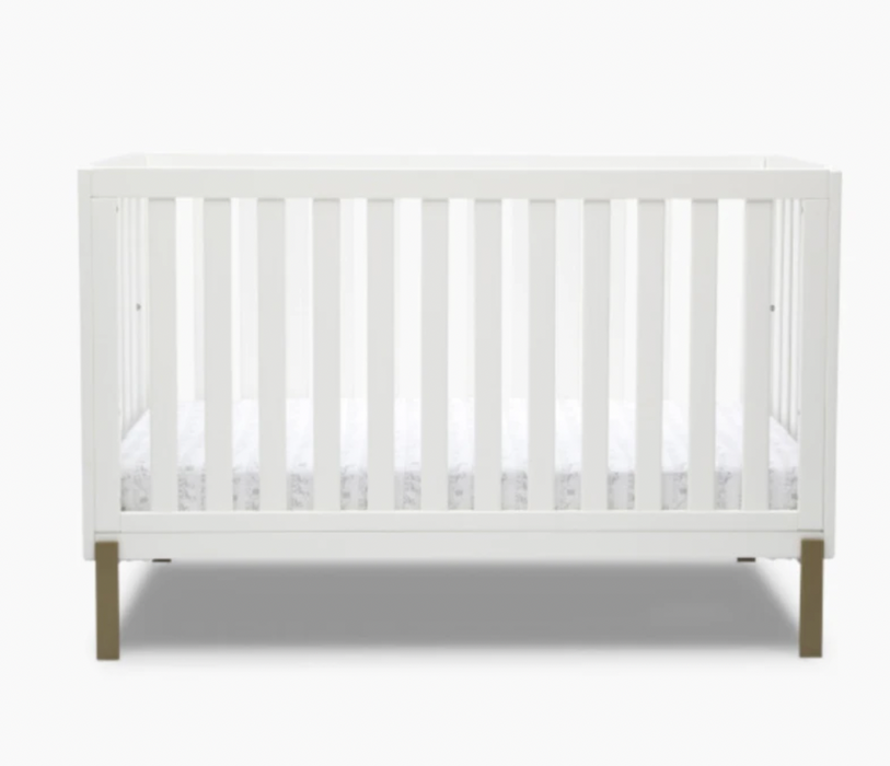 Delta Children Hendrix 4 In 1 Crib, Bianca White w/ Melted Bronze