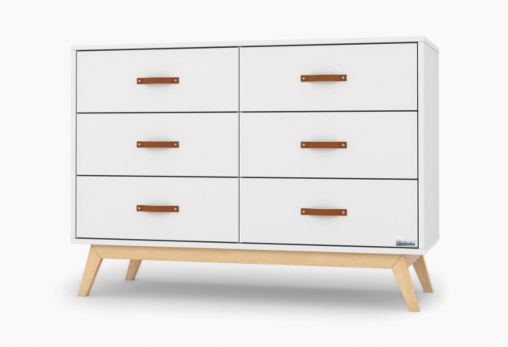 Dadada Tribeca 6-Drawer Dresser, White/ Natural