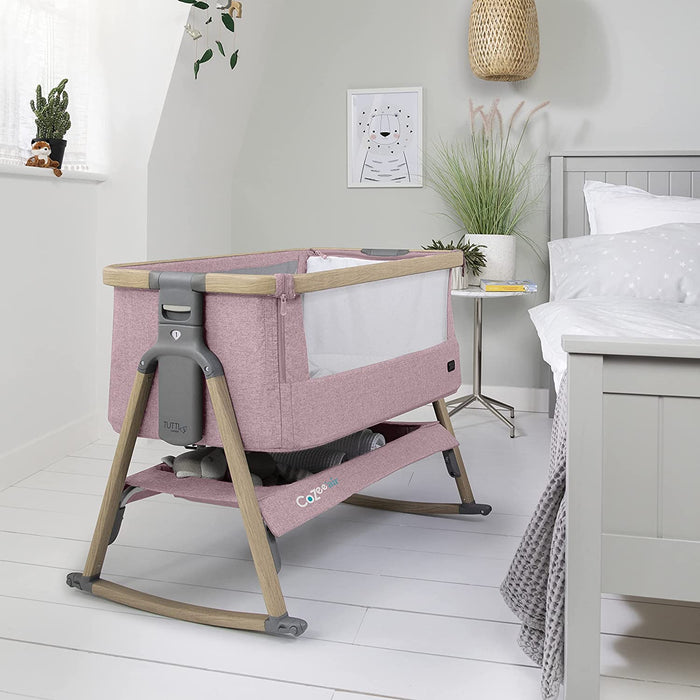 Tutti Bambini Cozee Air Bedside Bassinet, Oak (Light Pink)