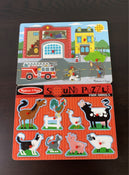 used BUNDLE Melissa & Doug Wooden Puzzles, With Sound