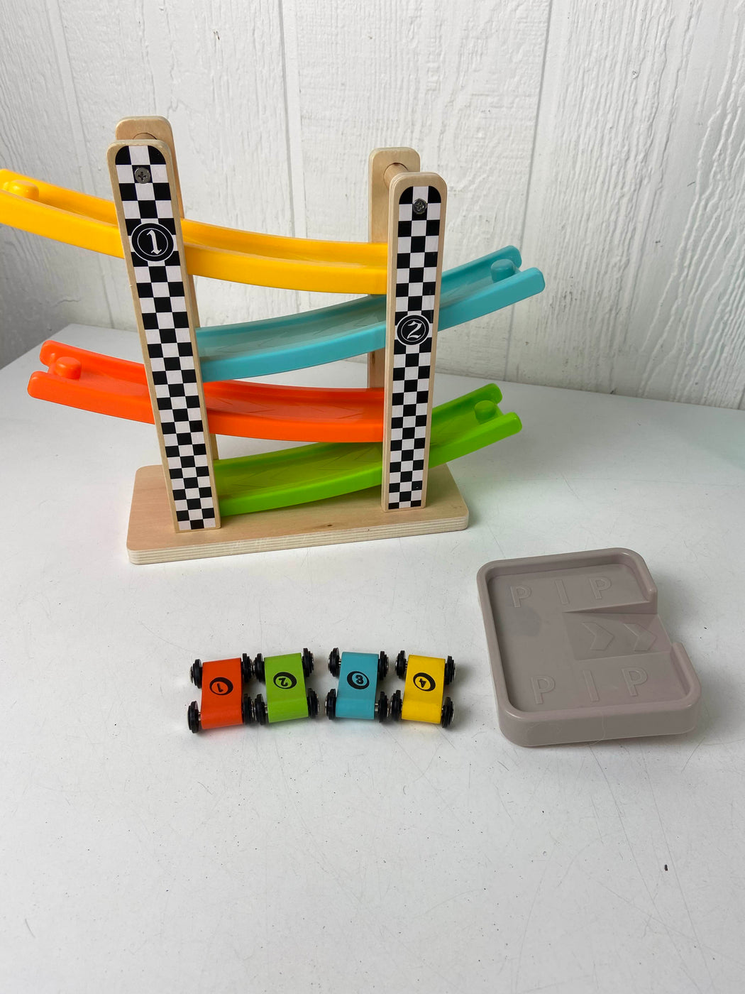 Top Bright Wooden Car Ramp Race Track — GoodBuy Gear