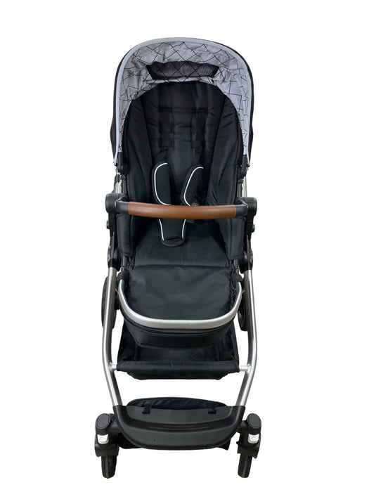 secondhand Mockingbird Single to Double Stroller, Silver with Penny Leather, Black , Windowpane, 2022