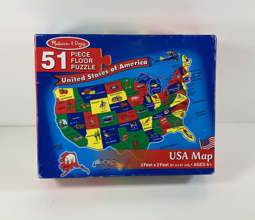 used Melissa & Doug Floor Puzzle, USA Map