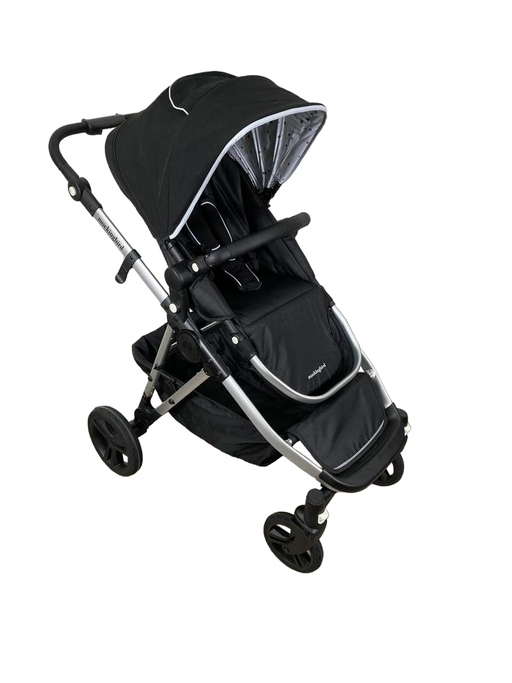 used Mockingbird Single to Double Stroller, 2023, Silver with Black Leather, Watercolor Drops, Black