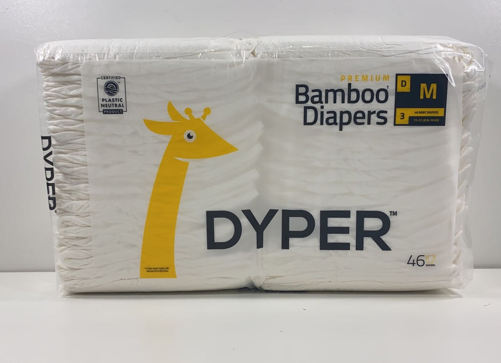 DYPER Bamboo Diaper, Medium(1322 Pounds), 184 Count