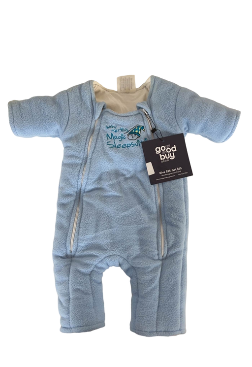 used Baby Merlin's Magic Sleepsuit, Small 3-6 Months, Fleece, Blue