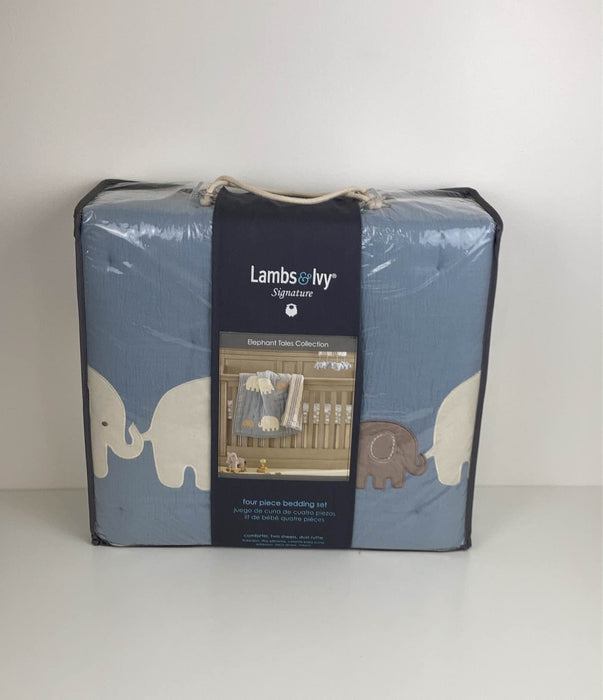 used Lambs & Ivy Four Piece Crib Set, Elephant tales collection