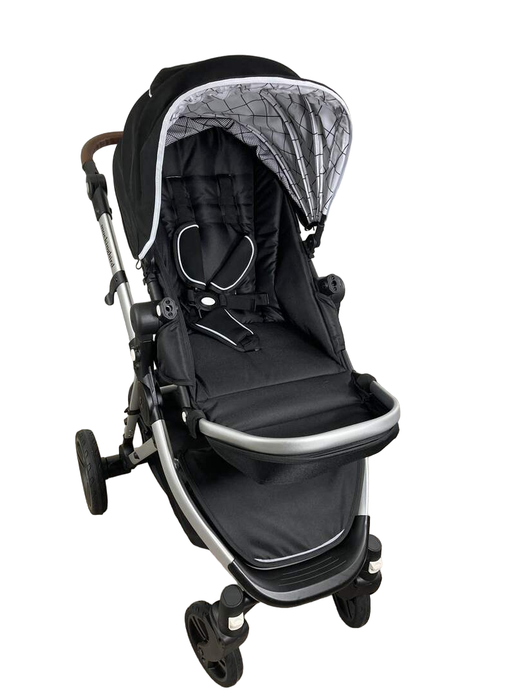 used Mockingbird Single Stroller, 2023, Windowpane, Black, Silver With Penny Leather