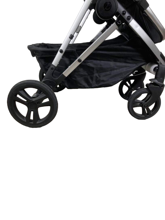 Mockingbird Single Stroller, 2023, Sky, Windowpane, Silver With Penny Leather