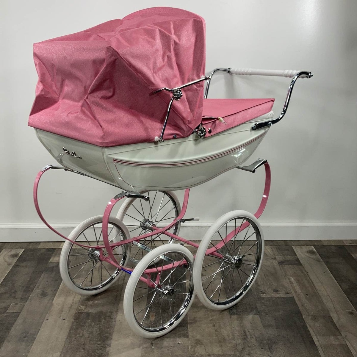 Baby Strollers Vintage Silver Cross Dolls Pram Models Pair Of