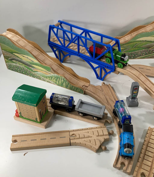 secondhand BUNDLE Wooden Trains And Tracks